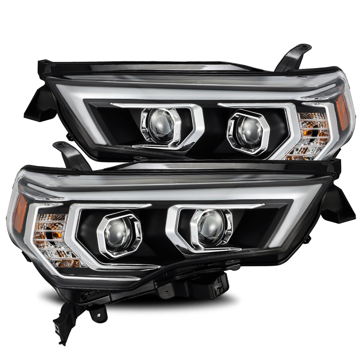 AlphaRex 880722 LED Projector Headlights Plank Style Design Black