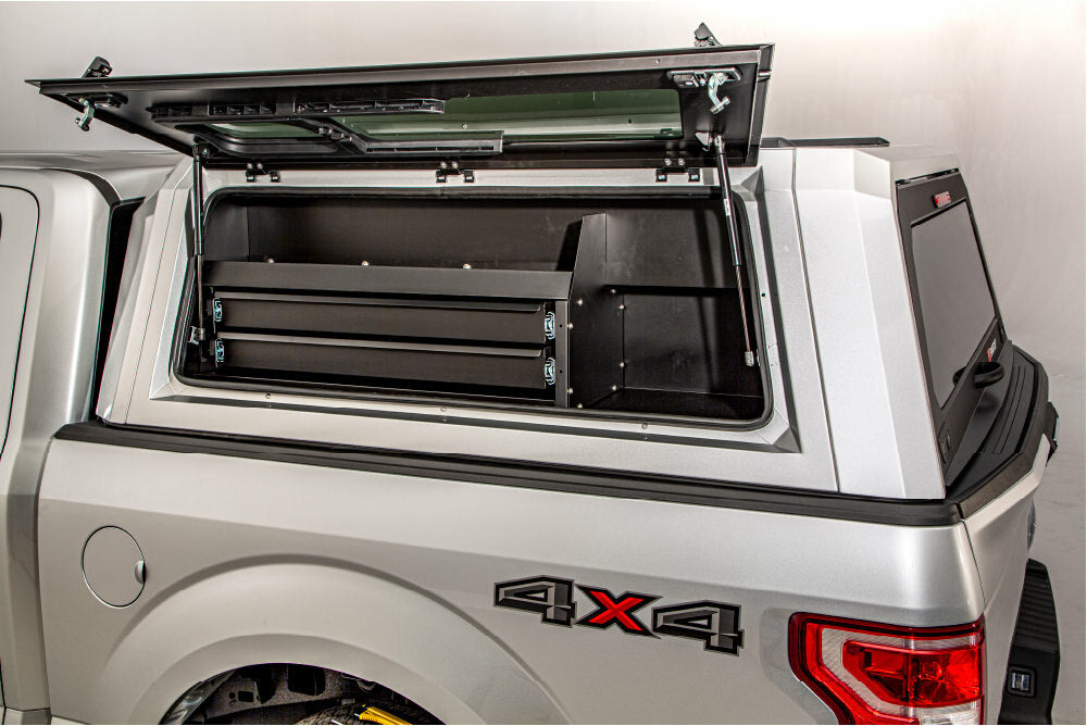 RSI SmartCap - Truck Bed Drawer Drawer-Bin Full-Size EVO and EVOc Applications 5.5 Foot or 6.5 Foot Bed Left Side Mount SmartCap(R) “Ñ” Fits Caps w/Serial #'s ending in "MB" "WH" or "SA" - SA0501
