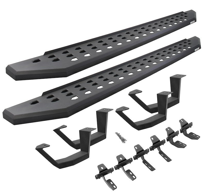 Go Rhino - 6944168720PC - RB20 Running Boards With Mounting Brackets & 2 Pairs of Drop Steps Kit - Textured Black