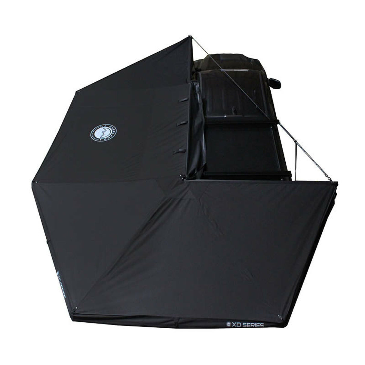 Overland Vehicle Systems - XD Nomadic 270 - Awning W/Lights and Black Out , Driver Side, Black Body, Black Trim and Black Travel Cover - 19690001