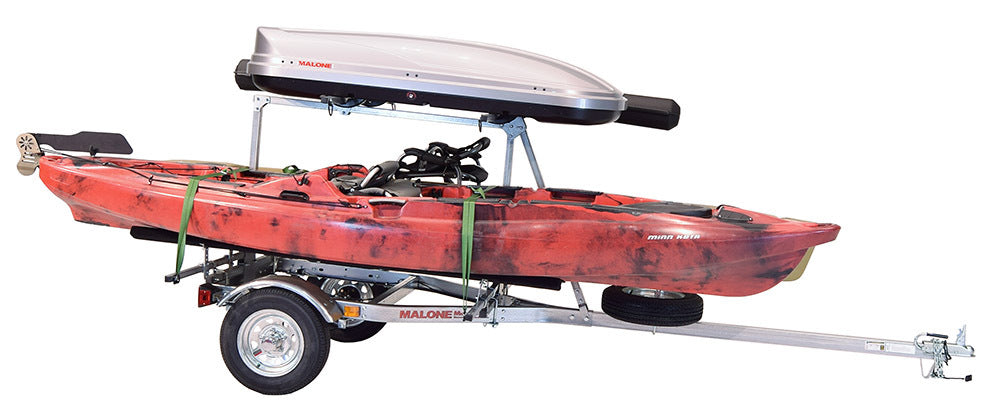 Malone - MicroSport LowBed 2 Kayak Trlr Package (2nd tier, 2 Sets Bunks, Cargo Box, Rod Tube, Spare Tire) - MPG464-LBTB