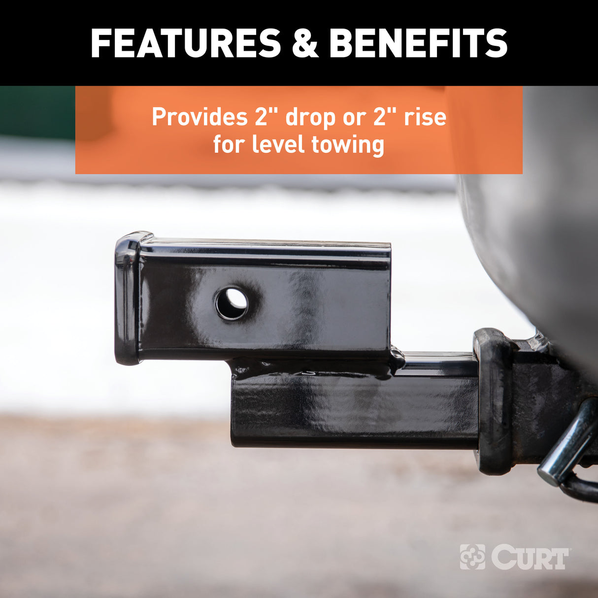Curt - Receiver Hitch Adapter (2" Shank, 2" Drop, 7,500 lbs.) - 45797