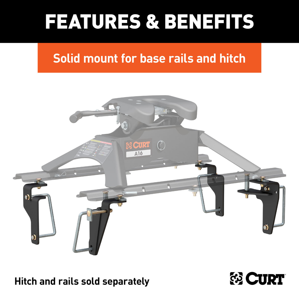 Curt - Custom 5th Wheel Brackets, Select Ram 2500, 3500 - 16430
