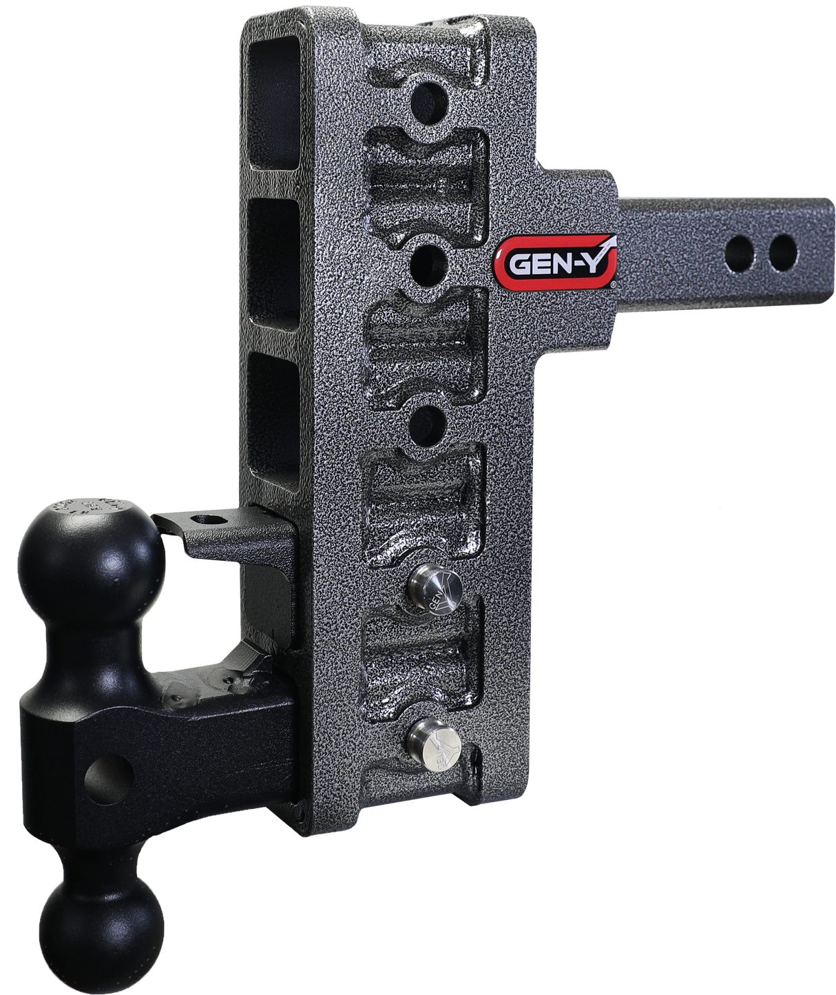GEN-Y Hitch GH-225 MEGA-DUTY 2" Offset Shank 2.5" R 7.5" Drop 2K TW 16K Hitch Dual-Ball Pintle Lock