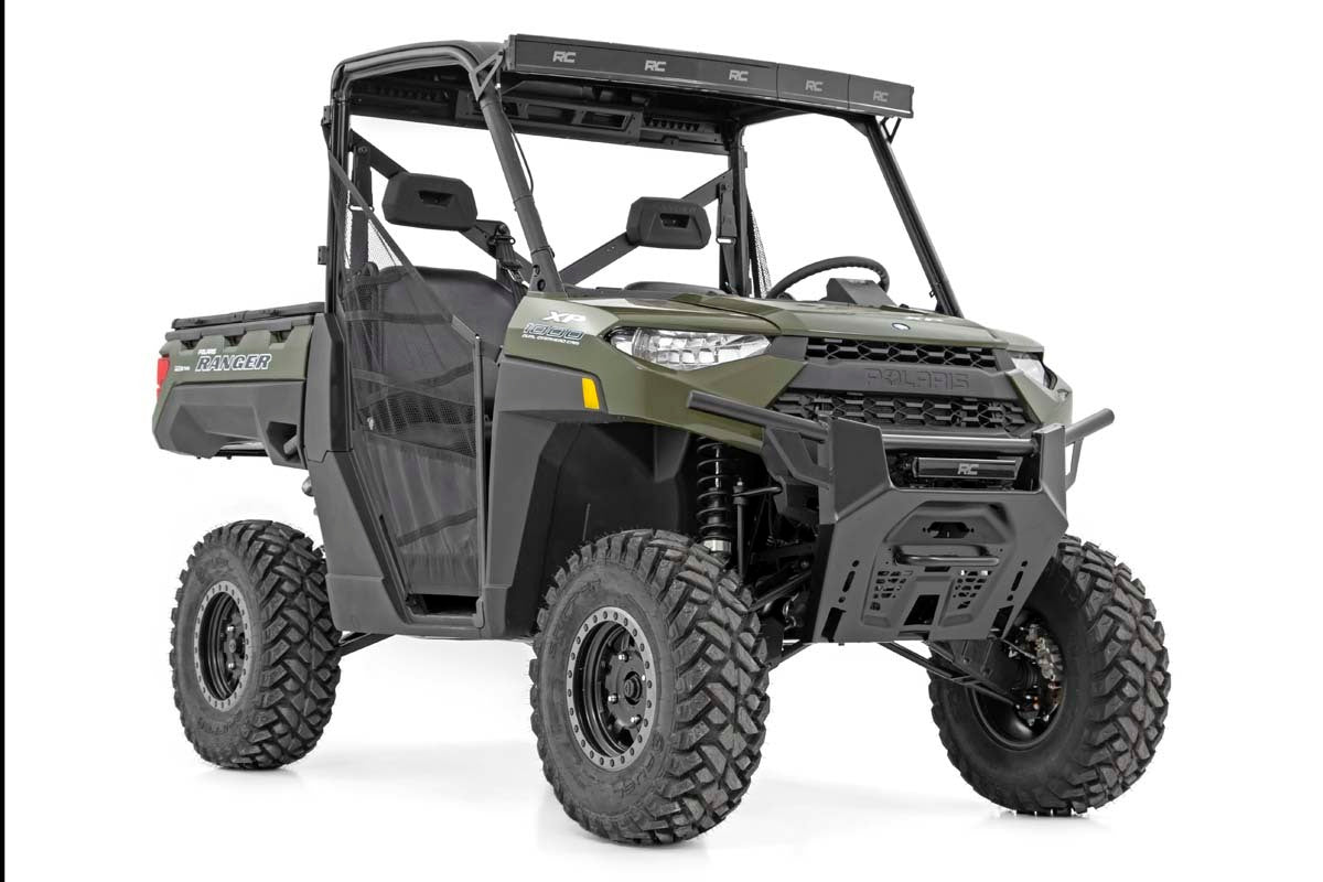 Rough Country - LED Light - Bumper Mount - 12" Black Single Row - Polaris Ranger XP 1000 1000 Crew - 93014