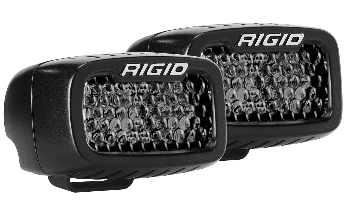 RIGID Industries - 902513BLK SR-M Series PRO Midnight Edition, Spot Diffused, Surface Mount, Pair
