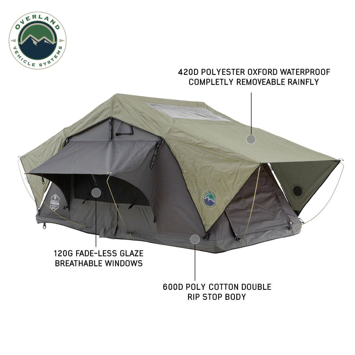 Overland Vehicle Systems - Nomadic 3 Standard Roof Top Tent 3 Person Roof Top Tent - 18439936