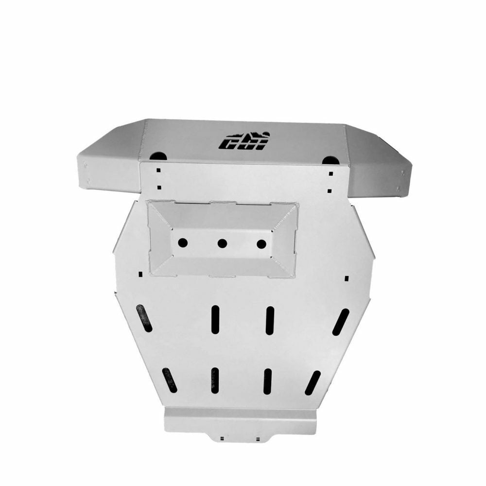 CBI - T2/T3 Toyota Tacoma Rear Skid Plate / Exhaust Re-route Modification 2005-2022 / Aluminum / Powder Coated TRD Grey - 300-000-010-123