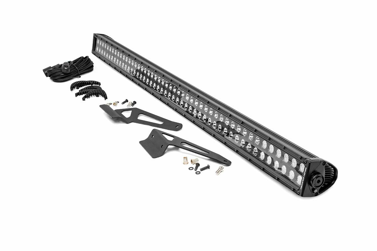 Rough Country - LED Light - Windshield - 50" Black Dual Row - Can-Am Defender HD 5 HD 8 HD 9 HD 10 - 71007