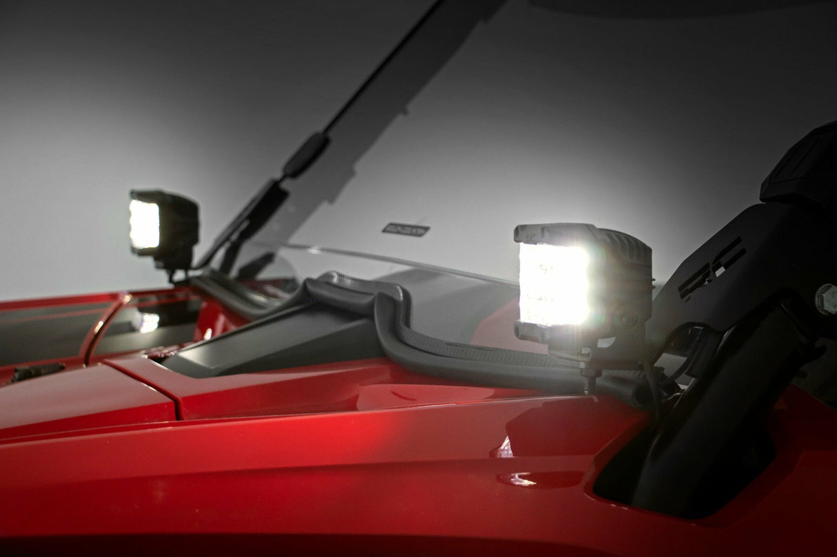 Rough Country - LED Light - Cage Mount - 2" Chrome Pair - Wide Angle - Honda Talon 1000 - 92035