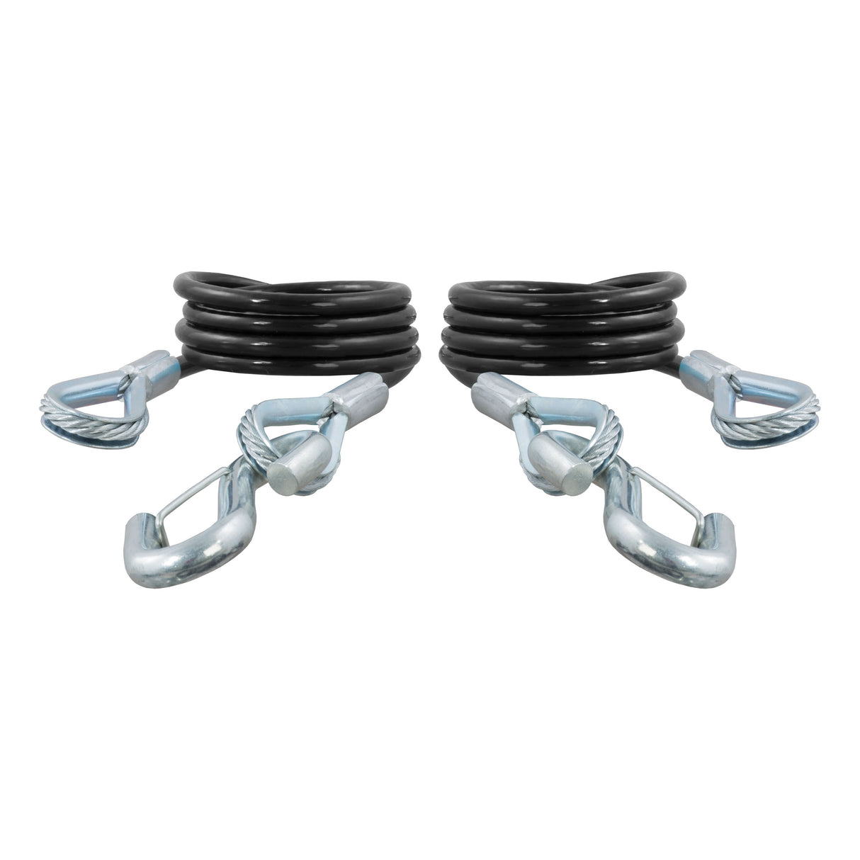 Curt - 43-7/8" Safety Cables with 2 Snap Hooks (3,500 lbs, Vinyl-Coated, 2-Pack) - 80136
