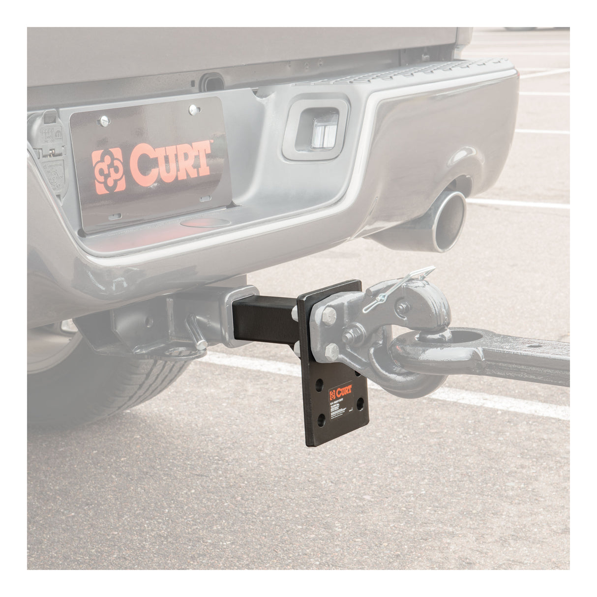 Curt - Adjustable Pintle Mount (2" Shank, 10,000 lbs., 7" High, 8" Long) - 48324