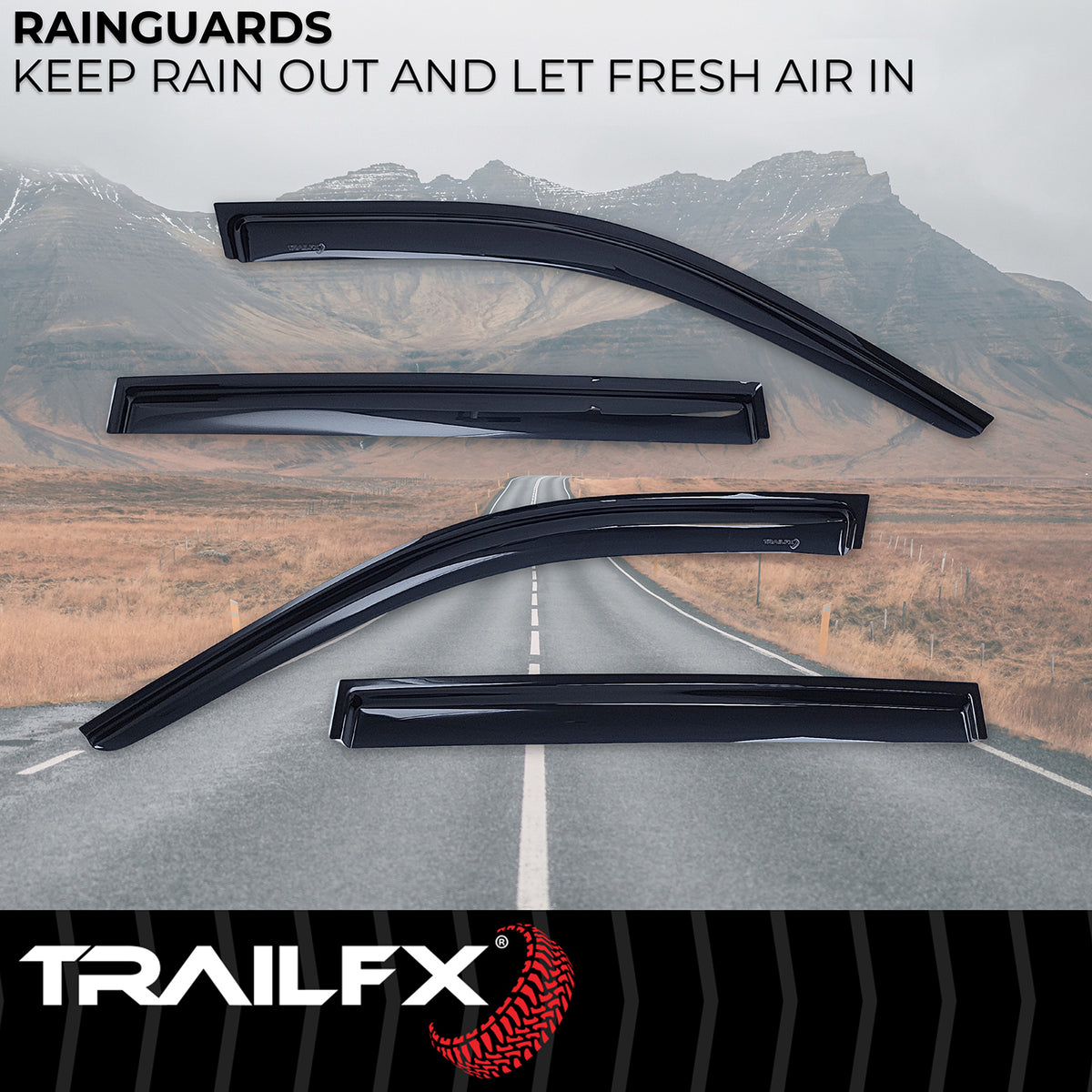 TrailFx - 4-Piece Window Vent For Jeep Grand Cherokee (4334H)