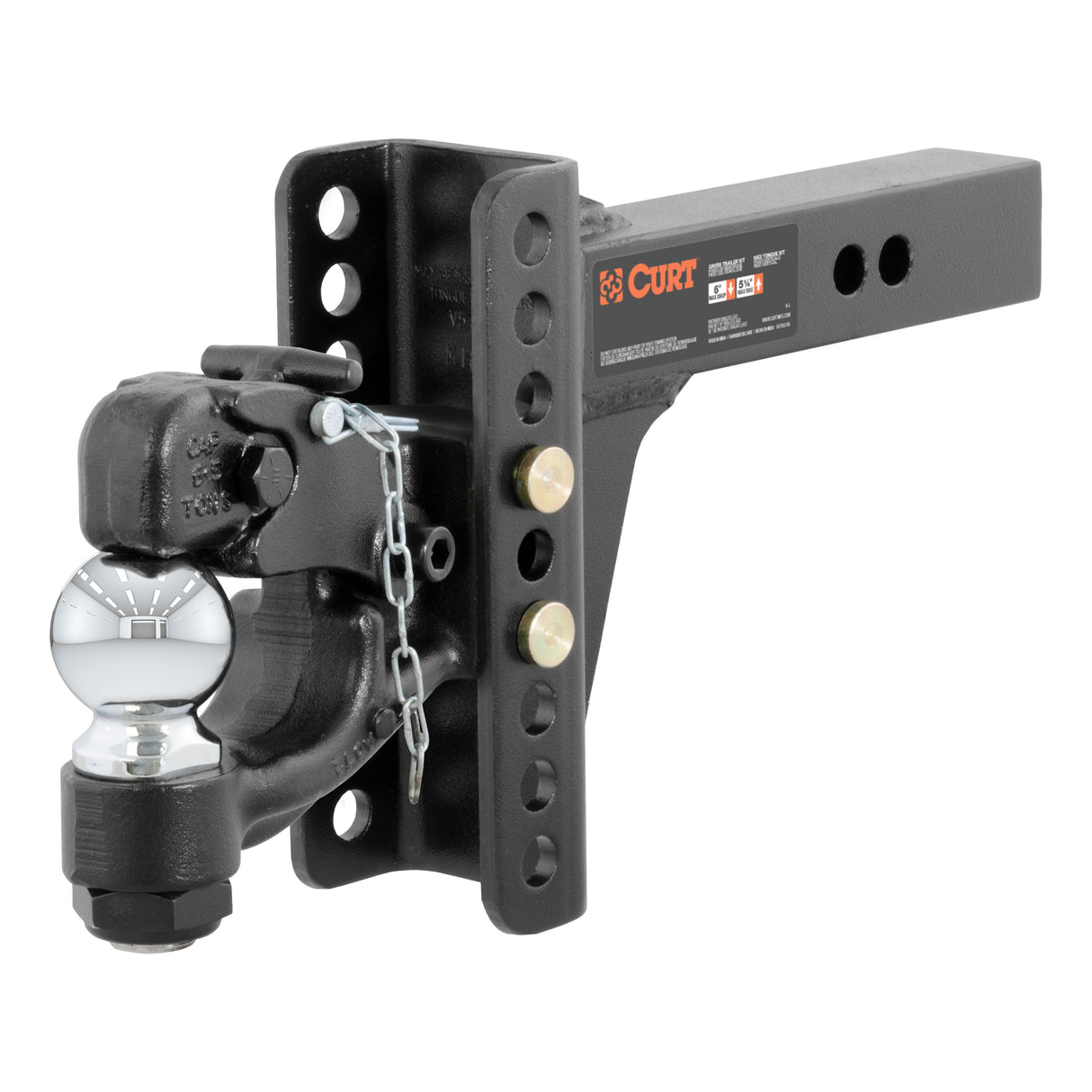 Curt - Adjustable Channel Mount with 2-5/16" Ball & Pintle (2" Shank, 13,000 lbs.) - 45907