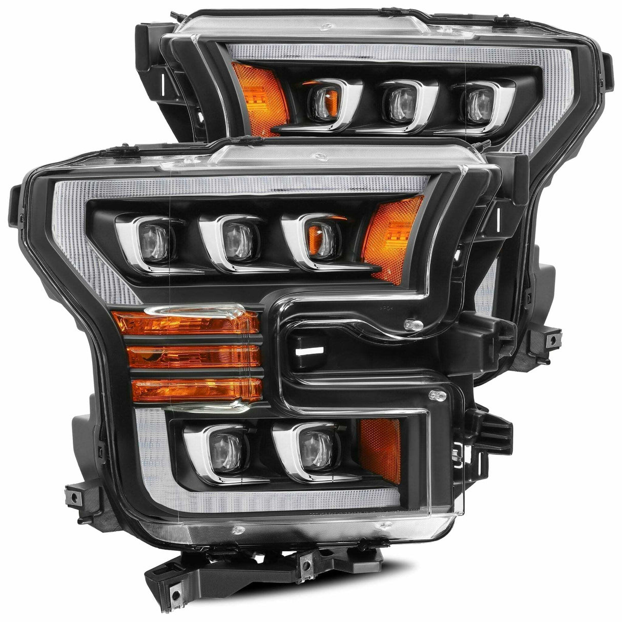 AlphaRex 880152 LED Projector Headlights Plank Style Design Matte Black