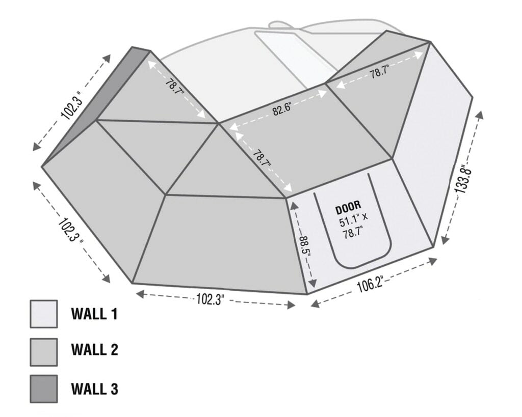 Overland Vehicle Systems - Nomadic 270 Awning Wall Kit Enhance Your Outdoor Experience - 18149909
