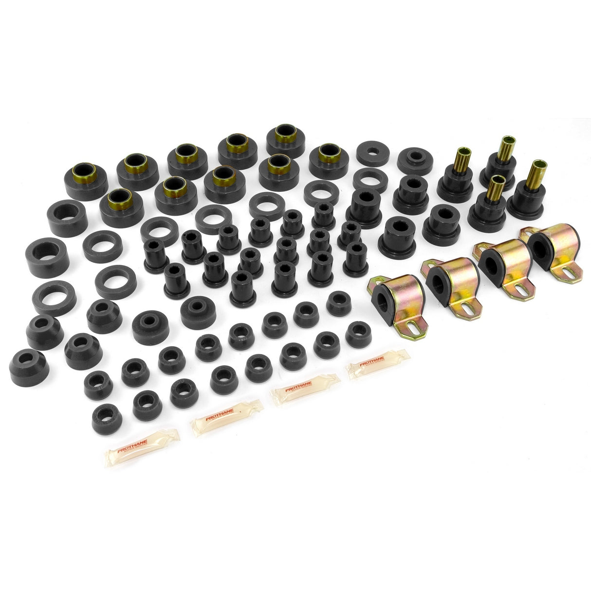 Rugged Ridge 1-2003BL This black polyurethane bushing kit from Prothane fits 80-86 Jeep CJ models.