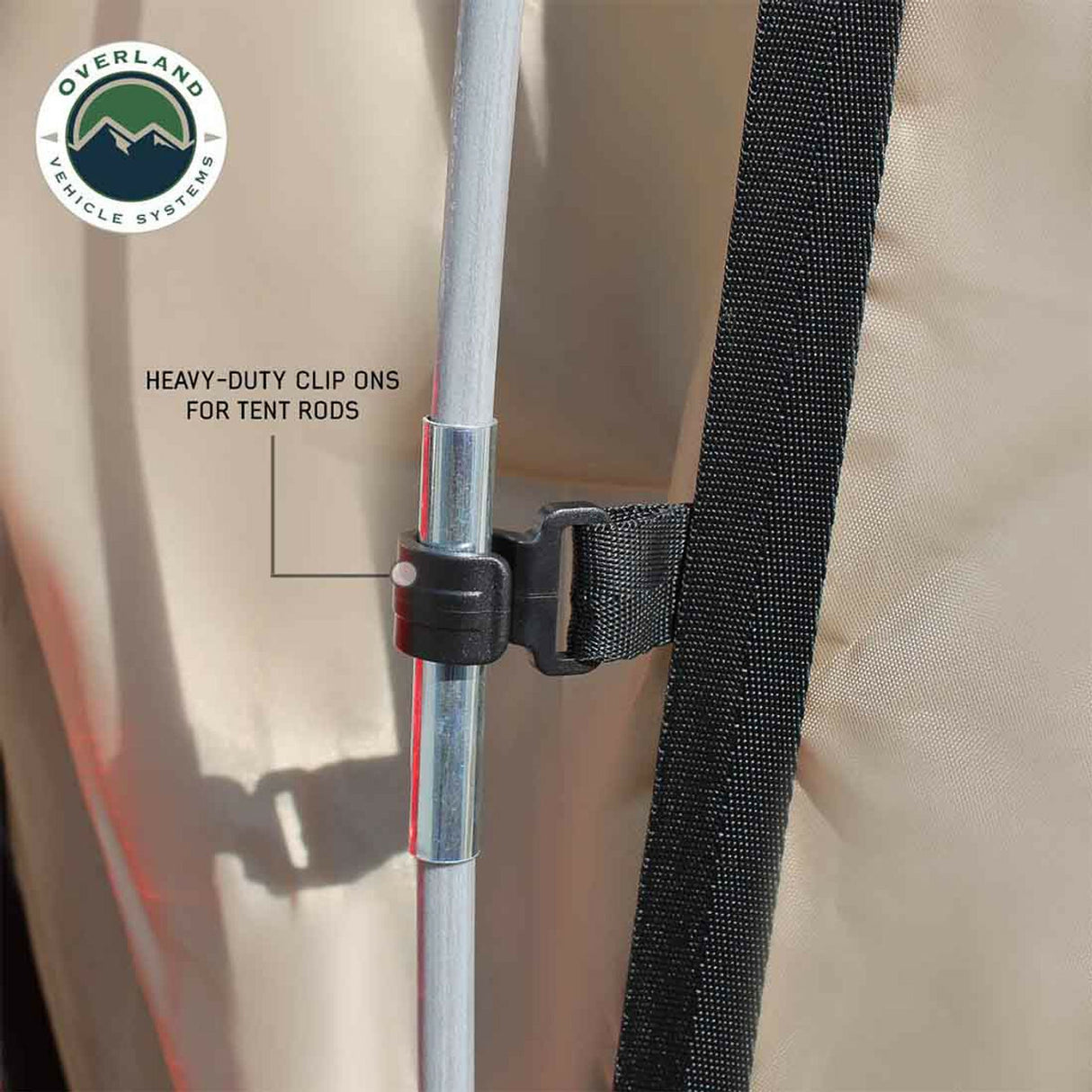 Overland Vehicle Systems - LD TACT - Bed Tent Full Size 6.5 Foot, Tan Body and Green Rainfly - 18252542