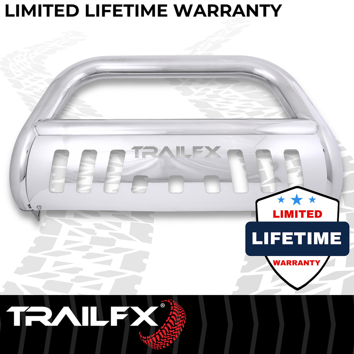 TrailFx - 3" Round Bull Bar For Ford F150/Expedition- Stainless (B0028S)