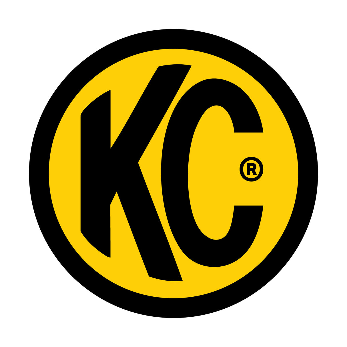 KC Hilites - 3" Decal - KC #9900 (Yellow with Black KC Logo) - 9900