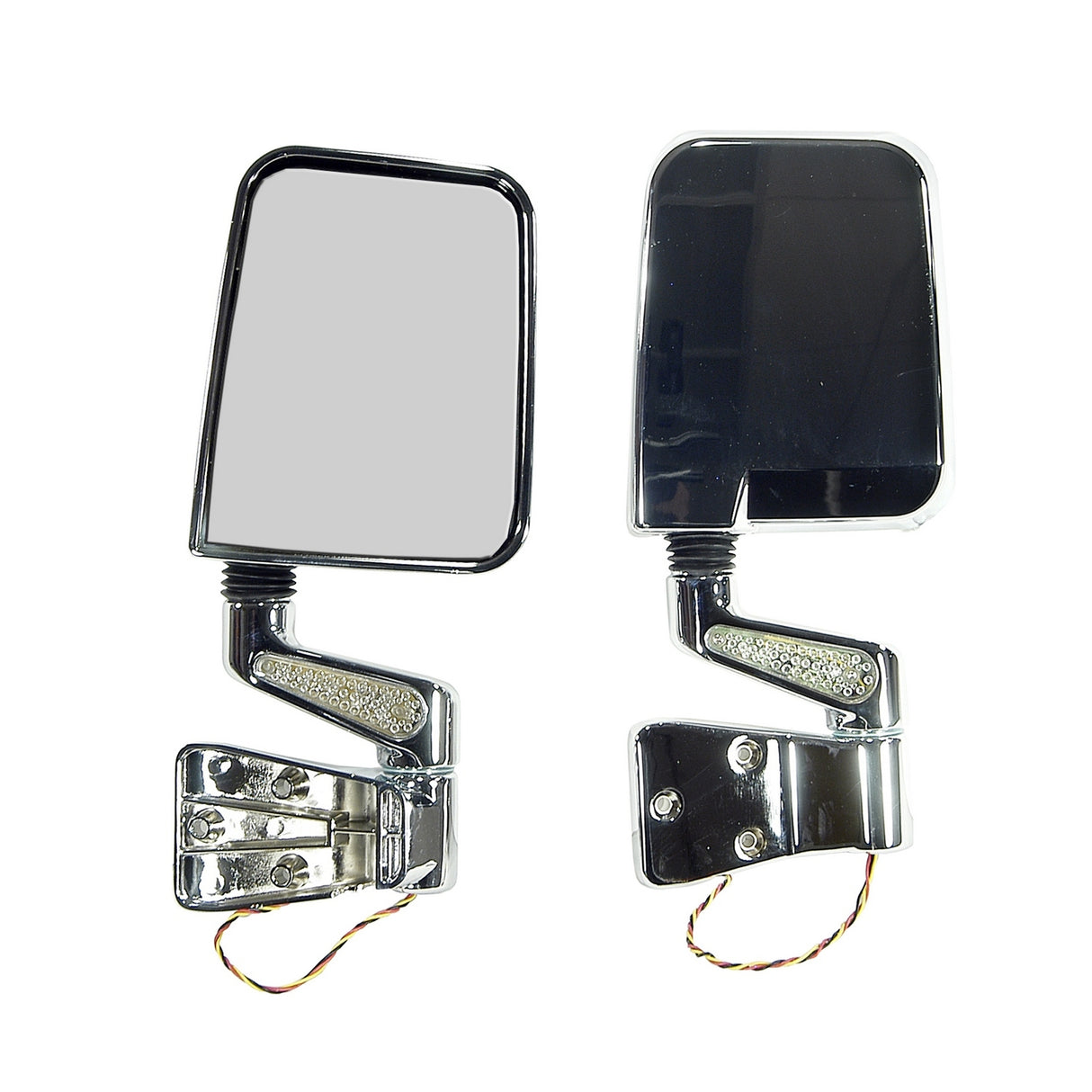Rugged Ridge - Door Mirror Kit, LED Turn Signals, Chrome; 87-02 Jeep Wrangler - 11016.01