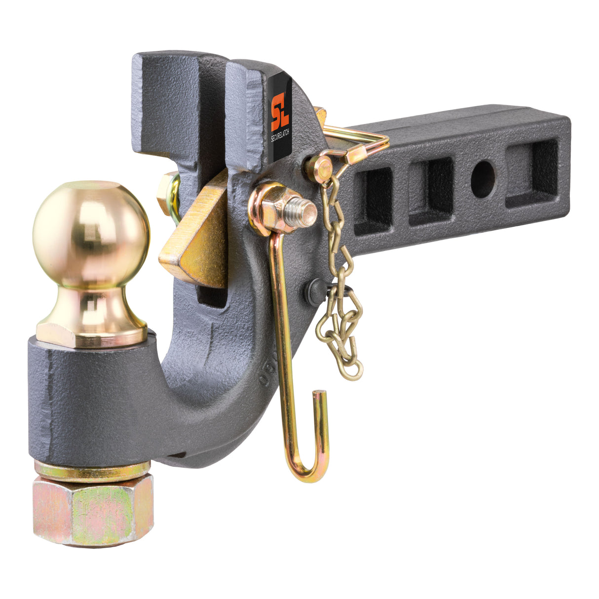 Curt - SecureLatch Receiver-Mount Ball & Pintle Hitch (2" Shank, 2" Ball, 14K) - 48407