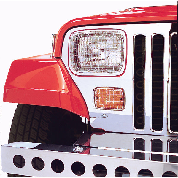 Rugged Ridge - Rugged Ridge 11102.02 Stone Guard Kit, Stainless Steel; 87-95 Jeep Wrangler YJ - 11102.02