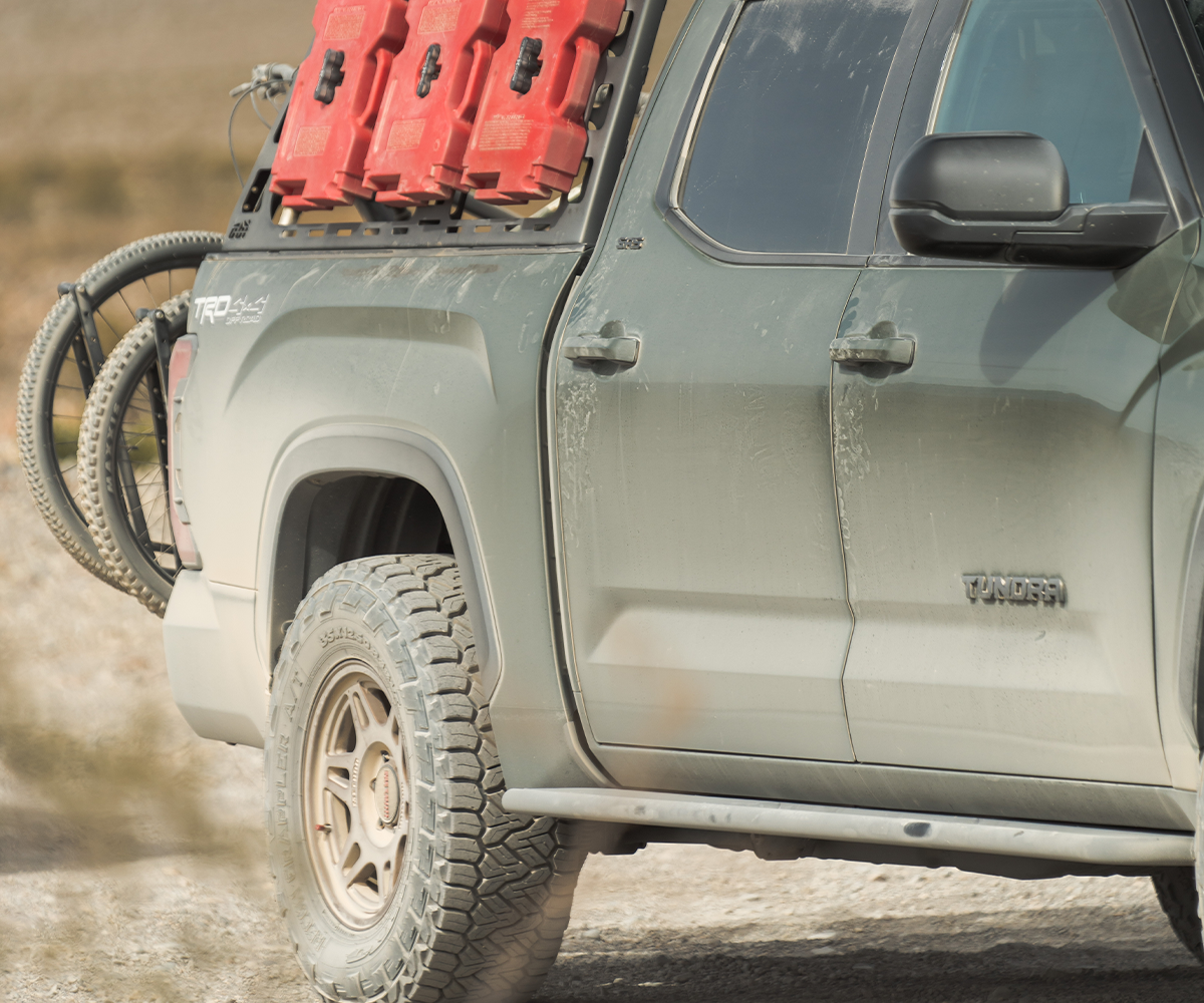 CBI - 3rd Gen Toyota Tundra Bolt on Rock Sliders / Powder Coated Black / Double Cab 6.5' Bed - 300-000-012-042