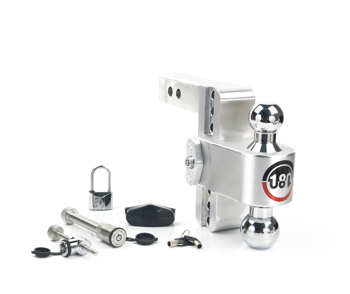 180 Hitch Chrome Ball 6" Drop Hitch with 2" Shank Keyed Alike WS05, WS11, WS12 Included - CTB6-2-SET