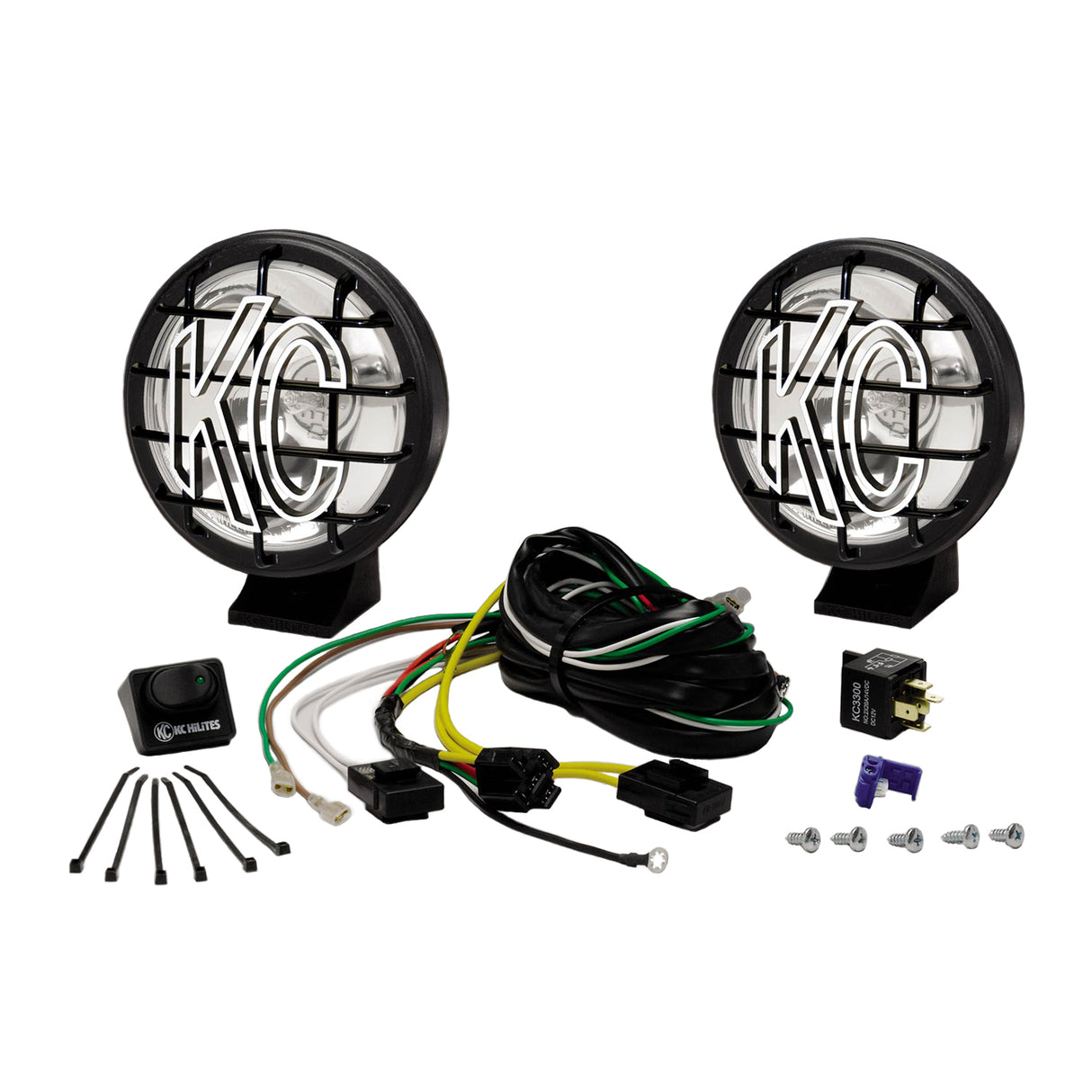 KC Hilites - 5" Apollo Pro Halogen Pair Pack System - Black - KC #450 (Spot Beam) - 450