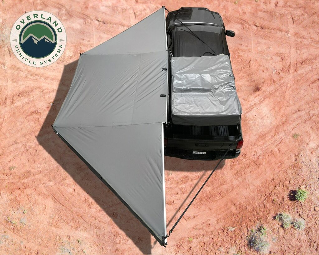 Overland Vehicle Systems - Nomadic Awning 270 Degree - Passenger Side Dark Gray Awning - 19529907