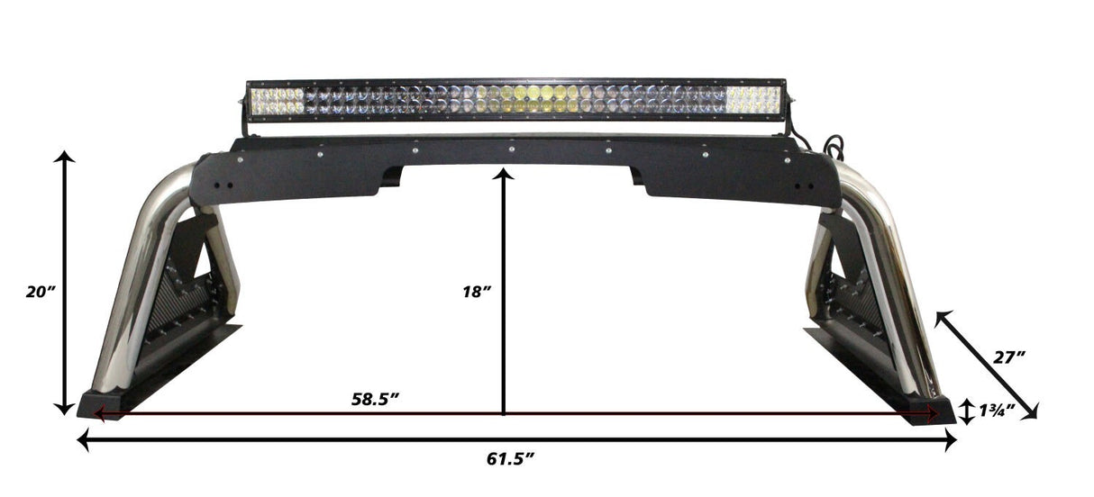 Go Rhino 915000PS - Sport Bar 2.0 for Mid-Sized Trucks - Polished Stainless Steel