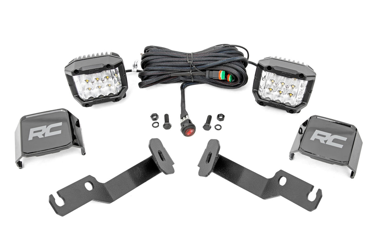 Rough Country - LED Light Kit - Ditch Mount - 3" OSRAM - Wide - Toyota Tacoma (05-15) - 71091