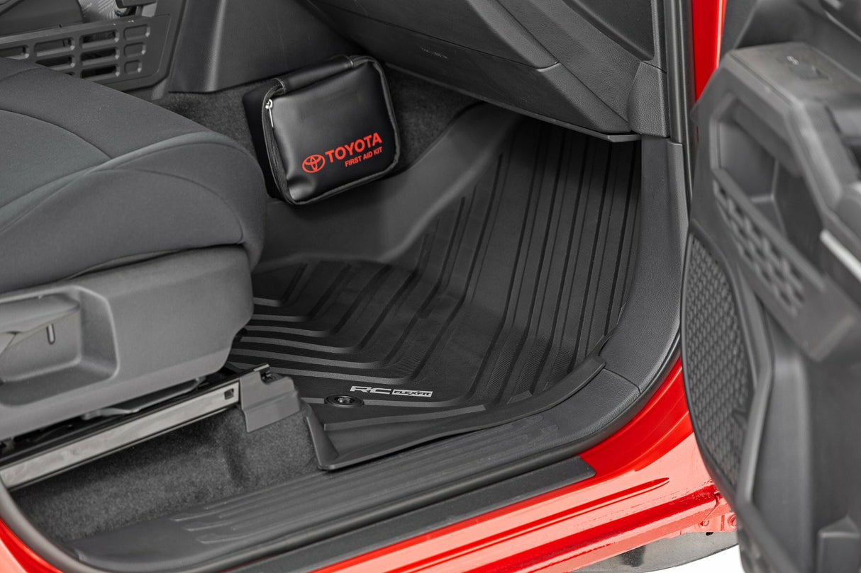 Rough Country - Flex-Fit Floor Mats - Front & Rear - Crew - Toyota Tacoma 2WD/4WD (2024) - FF-71224