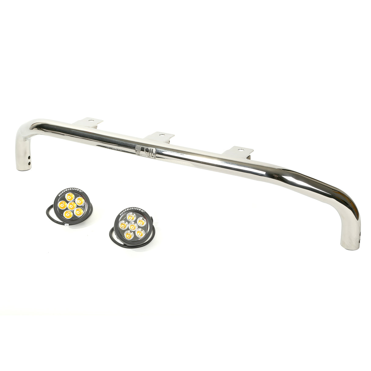 Rugged Ridge - Bumper Mounted Light Bar Kit, Stainless Steel, Round; 07-16 Wrangler - 11138.23