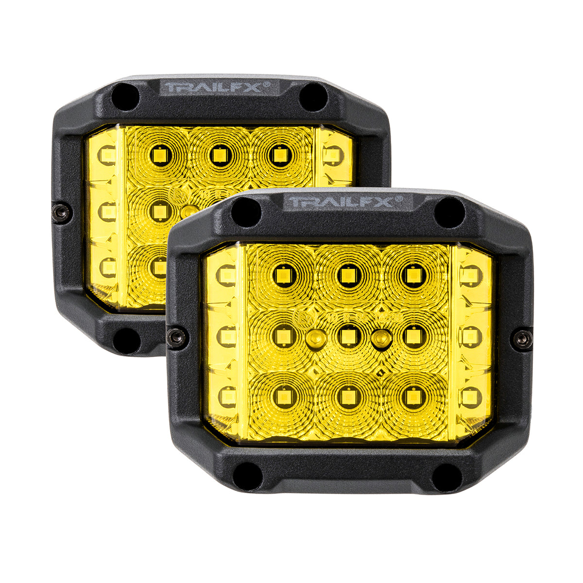 TrailFx - 4" LED Side Shooter Pod Light- Amber Pair (PODSIDAMS2)
