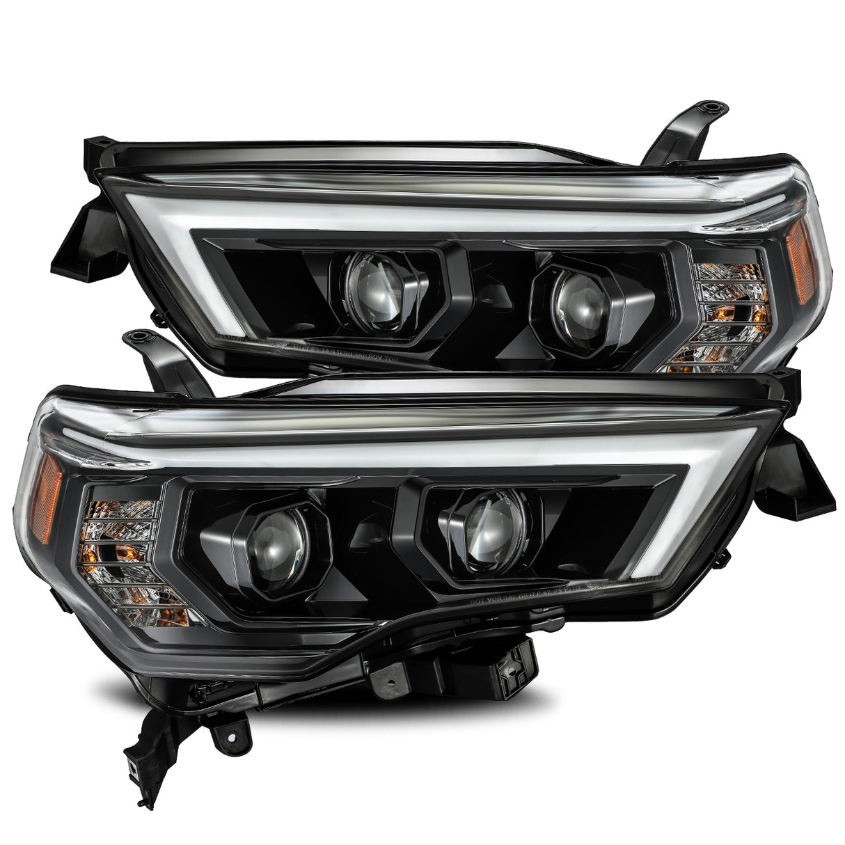 AlphaRex 880720 LED Projector Headlights Plank Style Design Midnight Black