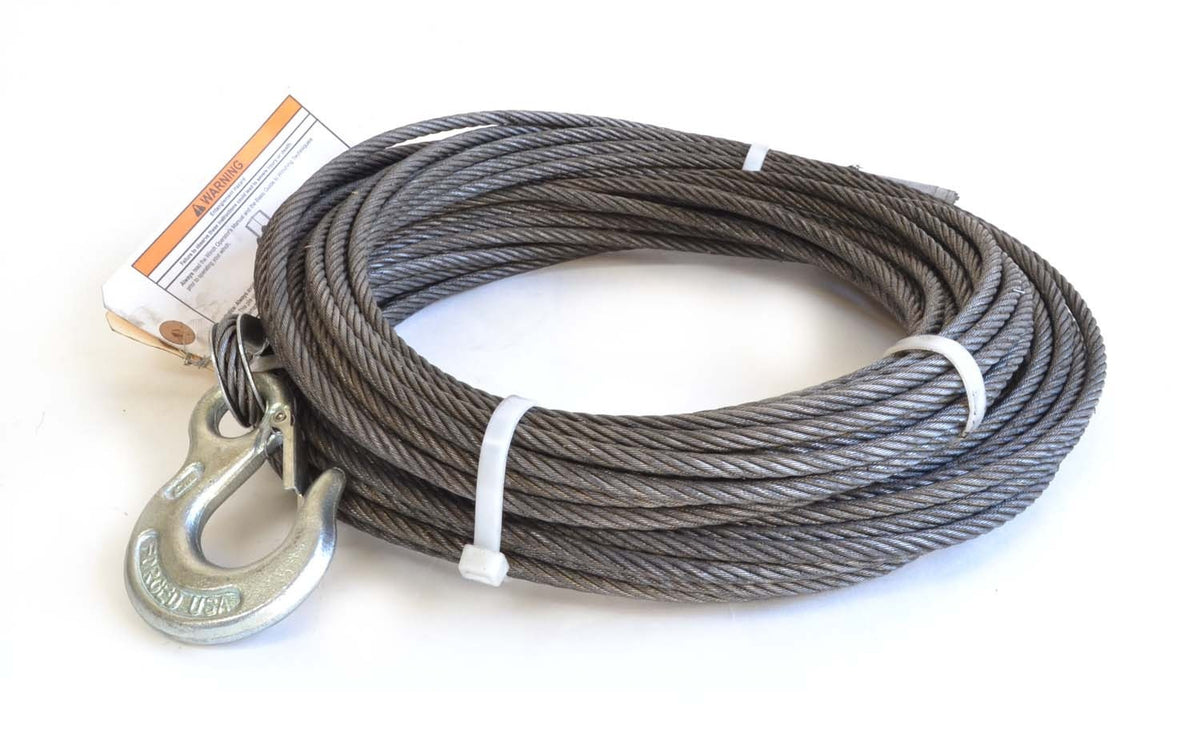 Warn - Replacement Steel Winch Rope - 1/4 in x 100 ft, Galvanized - 24893