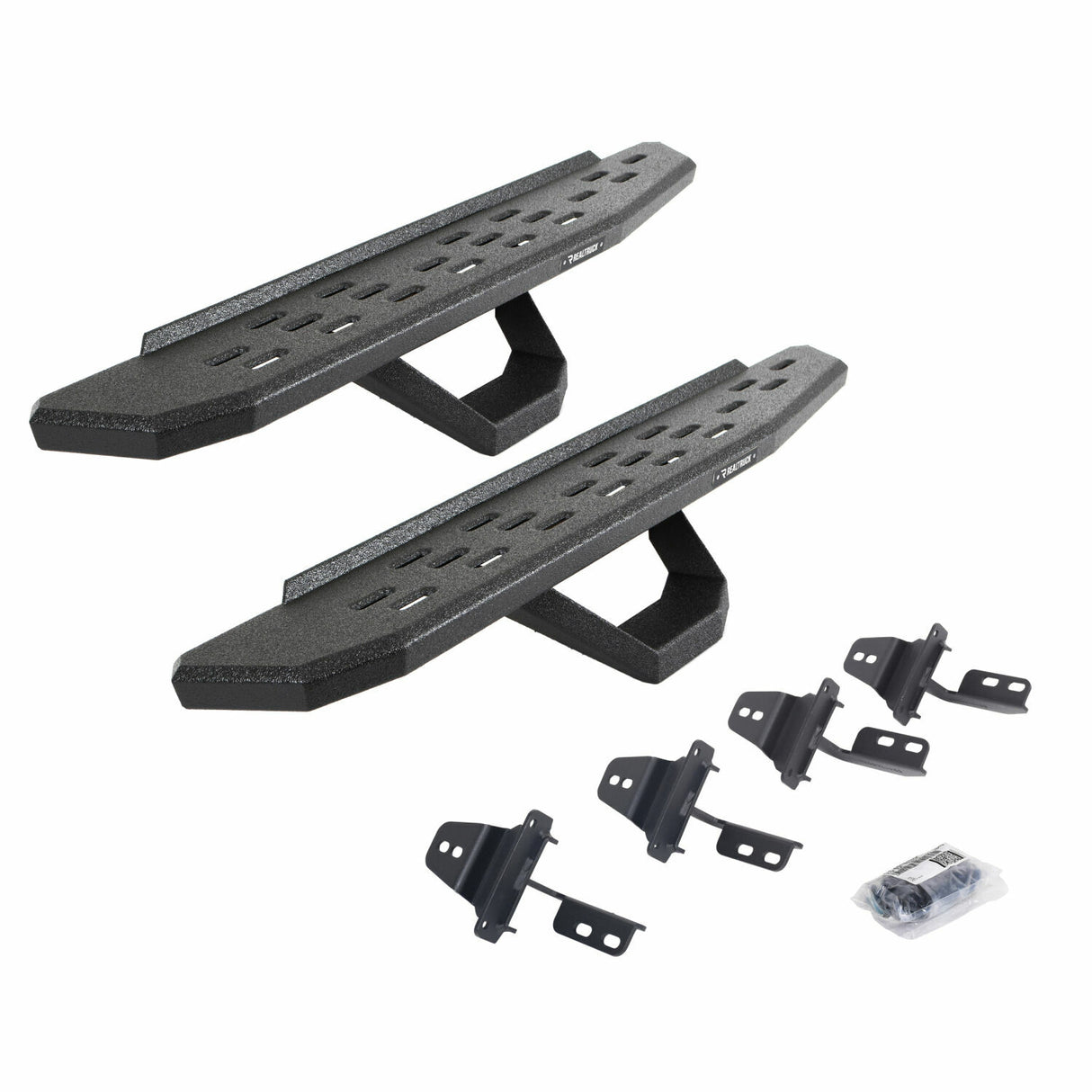 Go Rhino 6969264810PC - RB30 Running Boards with Mounting Brackets & 2 Pairs of Drops Steps Kit - Textured Black