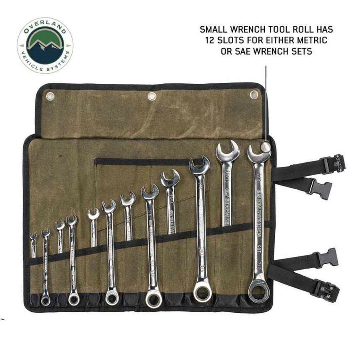 Overland Vehicle Systems - Small Wrench Tool Roll (12 Slot) Number 16 Waxed Canvas - 21209941