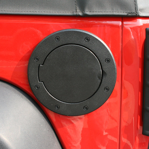 Non-Locking Gas Cap Door, Black; 07-16 Jeep Wrangler JK