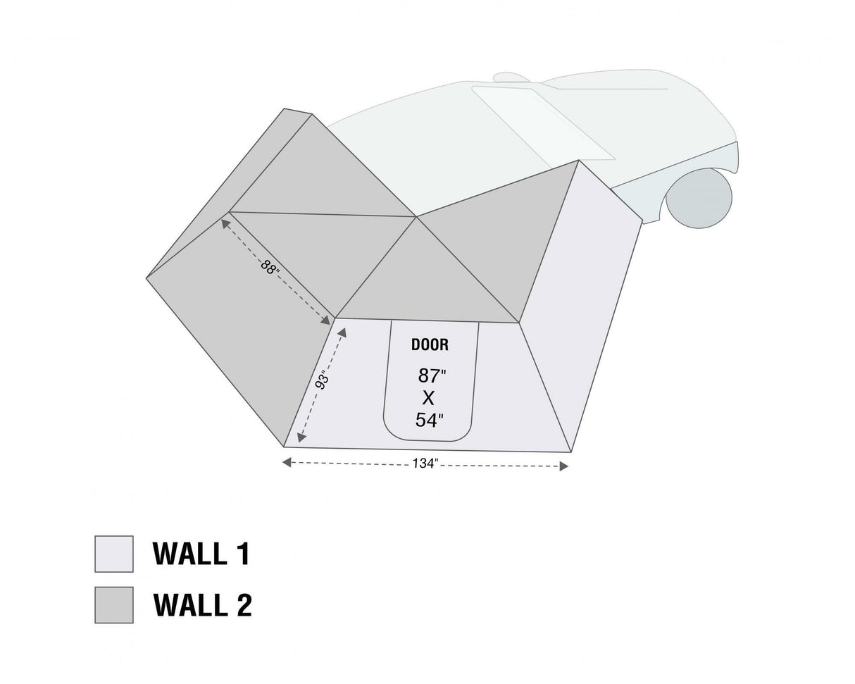 Overland Vehicle Systems - Overland Vehicle Systems Freestanding Passenger Nomadic 270 LT Awning Wall 2 - 18239909
