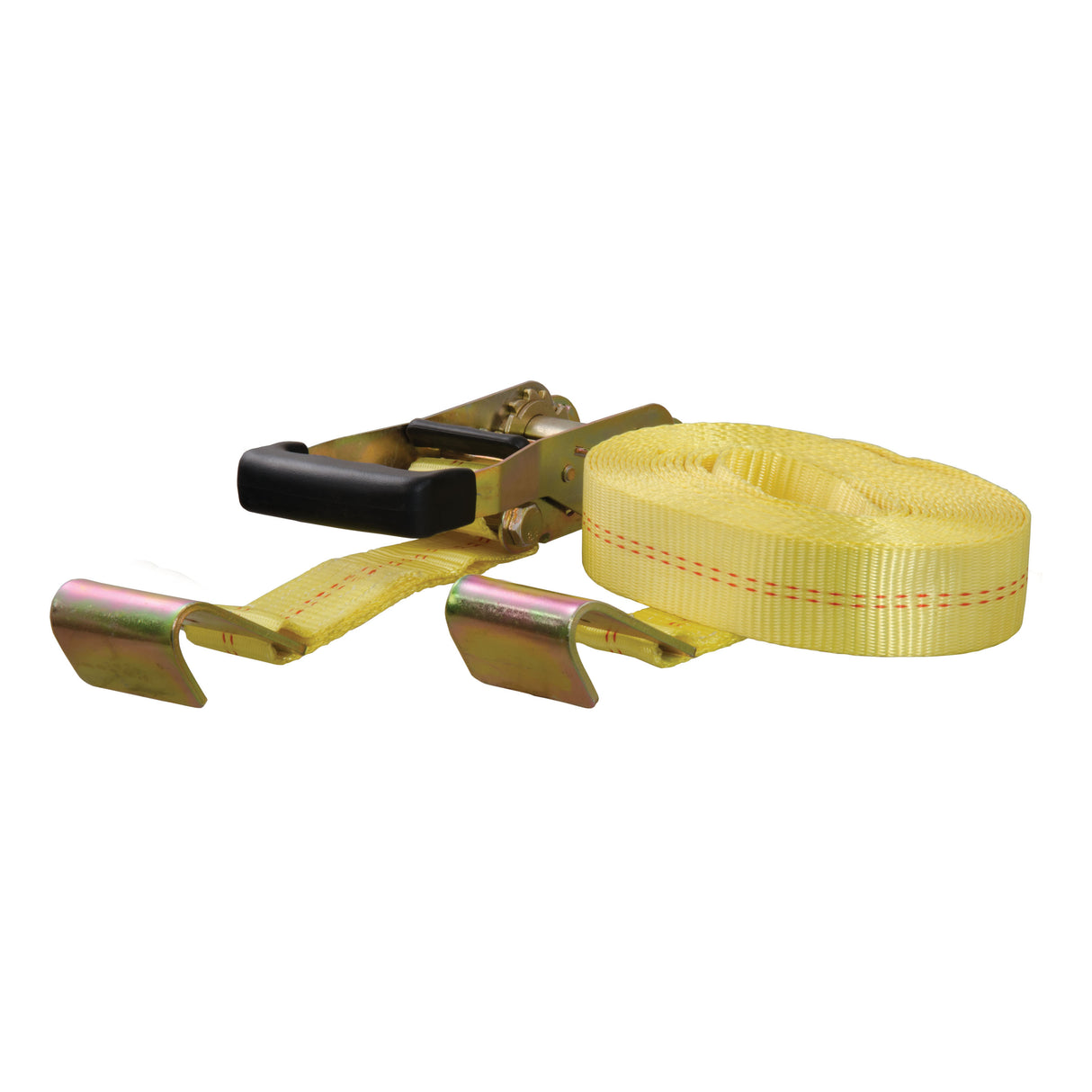 Curt - 27' Yellow Cargo Strap with Flat Hooks (3,333 lbs.) - 83048