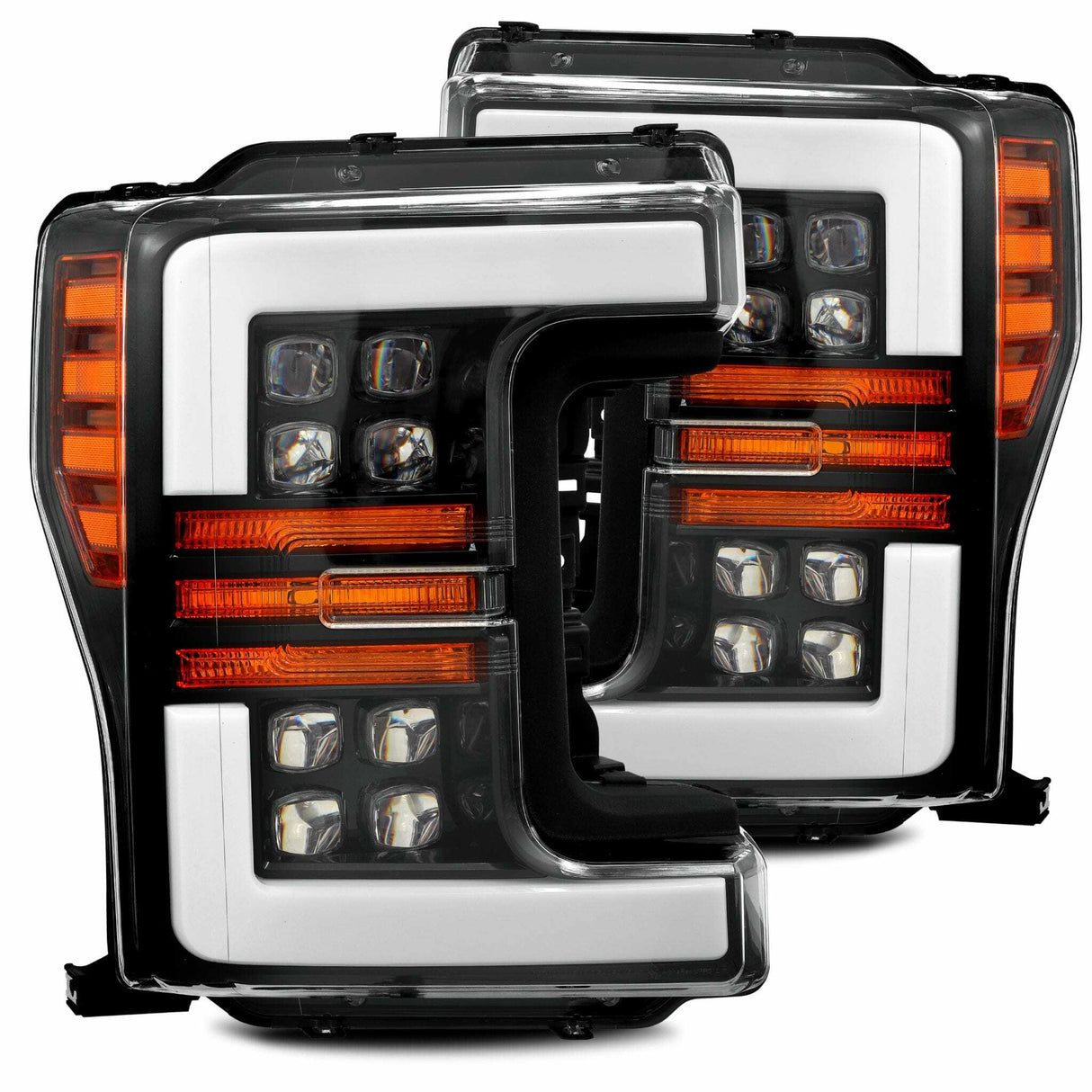 AlphaRex 880100 LED Projector Headlights Plank Style Design Gloss Black