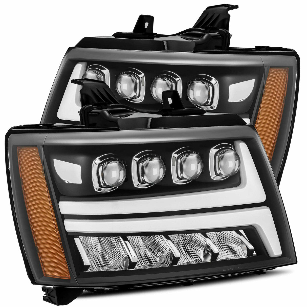 AlphaRex 880288 LED Projector Headlights Plank Style Design Black