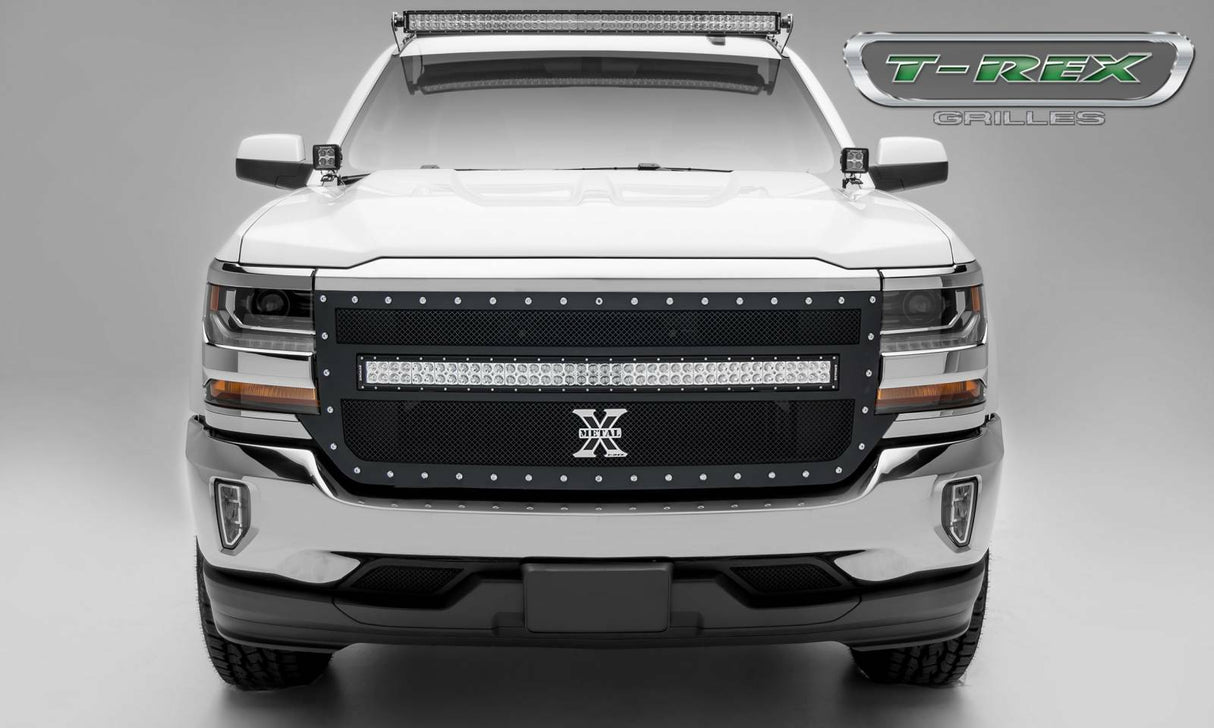 T-Rex Grilles - 1 Pc Small Mesh Mild Steel Torch Grille Replacement - Includes Universal Wiring Harness - 6311271