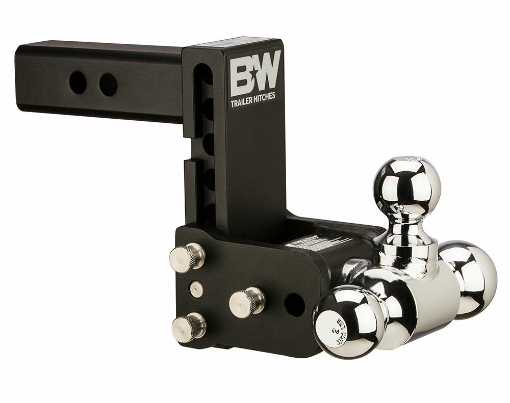 B&W Trailer Hitches - TS10048B 8" Blk Tow & Stow, Tri-Ball-Boxed