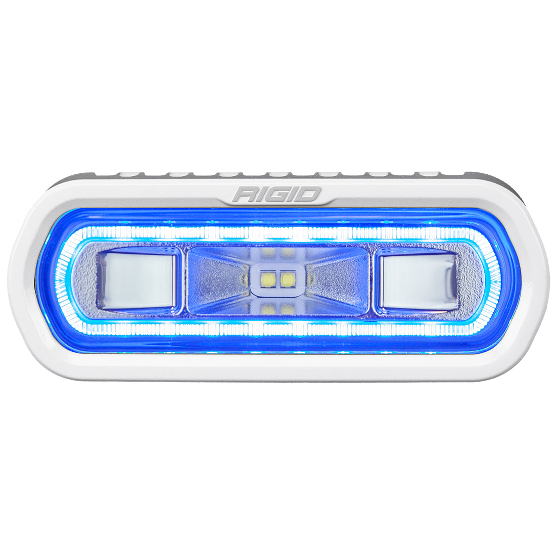RIGID Industries - 51101 SR-L Series Marine Spreader Pod, 2 Wire, Surface Mount, White W/Blue Halo