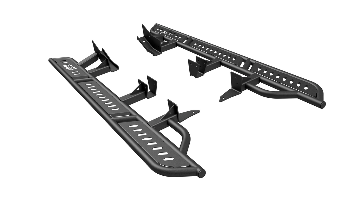 CBI - 3rd Gen Nissan Frontier Rock Sliders | 2022-2025 - Powder Coated Black - 300-000-024-018