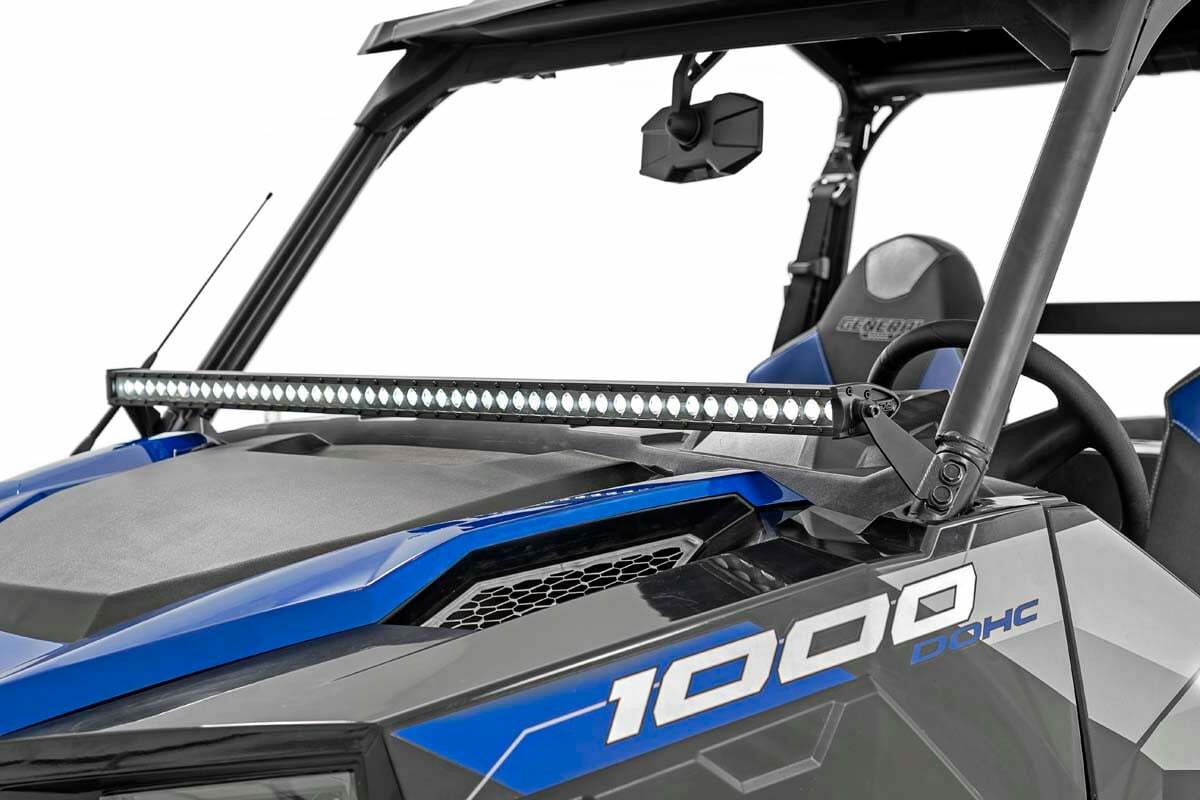 Rough Country - LED Light - Lower Windshield - 50" Black Single Row - Polaris General General XP - 93034